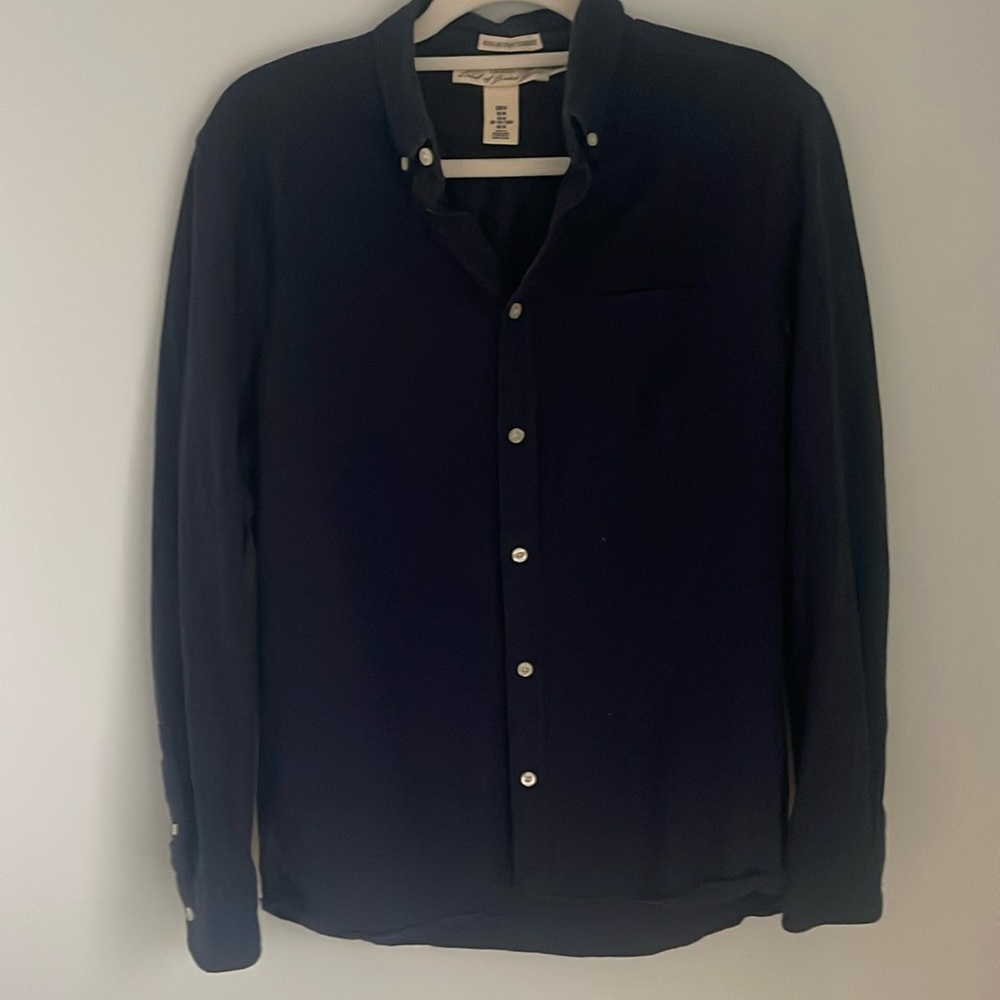 H&M regular/coupe standard dark blue medium men’s 💯% cotton button dress shirt